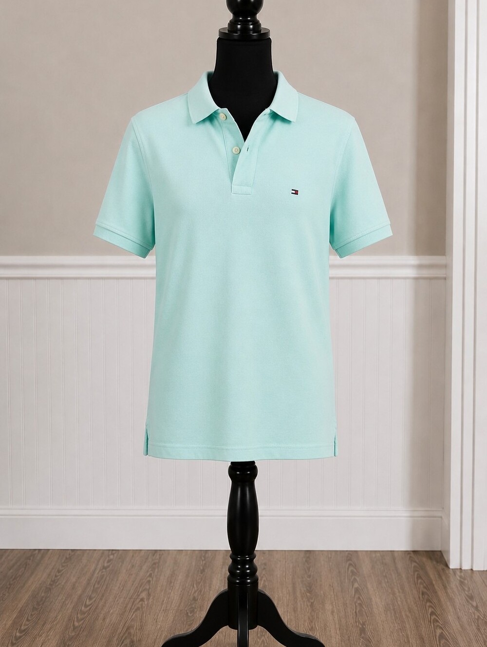Tommy Hilfiger Men’s Mint Green Cotton Polo Shirt